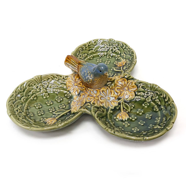 Конфетница из керамики "Птичка на трех гнездышках" №1812 Конфетница из керамики "Птичка на трех гнездышках" №1812