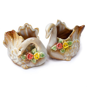 Ваза из керамики "Лебедь" (комплект 2 штуки) №273332