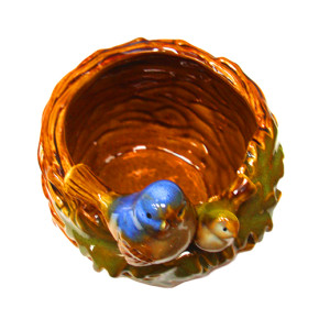 Конфетница из керамики "Гнездо синичек" №273646