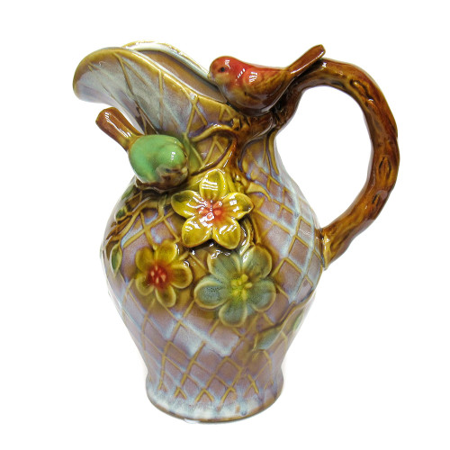 Кувшин из керамики "Птицы на ветках" №JY1831