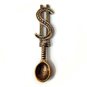 Оберег для кошелька "Ложка-загребушка Доллар" №K31