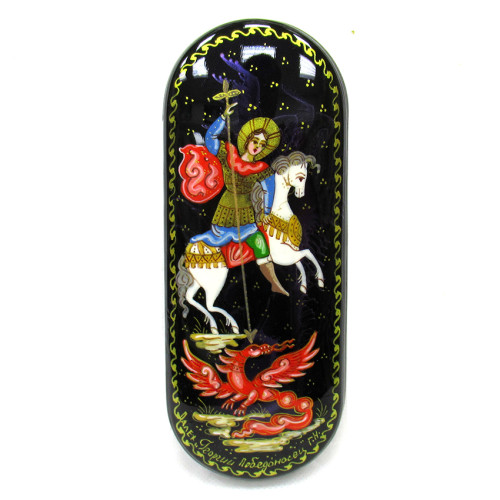 Футляр для очков лаковая миниатюра "Георгий Победоносец" №1907