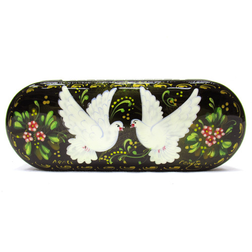 Футляр для очков лаковая миниатюра "Голуби" №1915