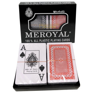 Карты игральные пластиковые MEROYAL 2 колоды BLACK №2849-4