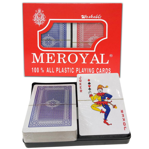 Карты игральные пластиковые MEROYAL 2 колоды RED №2849-5