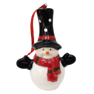 Новогодняя фигурка из керамики "Снеговик" №104SDDS