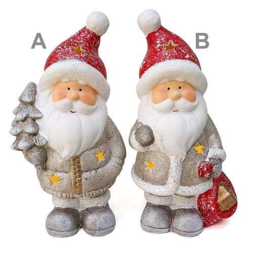 Новогодняя фигурка из керамики с подсветкой "Дед Мороз" №BA2413B