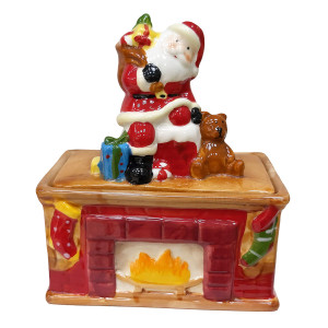 Новогодняя шкатулка из керамики "Дед Мороз" №YJ2389