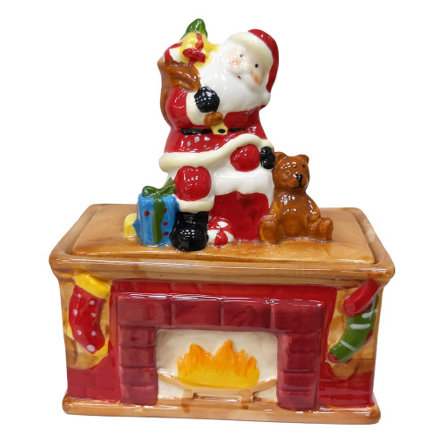 Новогодняя шкатулка из керамики "Дед Мороз" №YJ2389