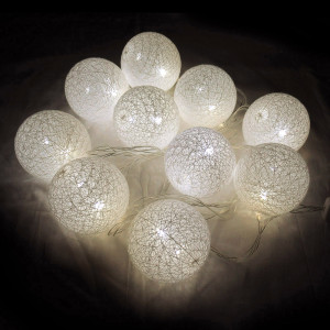 Светодиодная гирлянда "Хлопковые шарики" белая №NC-30
