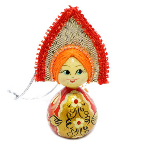 Игрушка на ёлку из дерева "Кукла" №72B