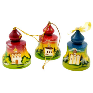 Игрушка на ёлку из дерева "Колокольчик" №72C