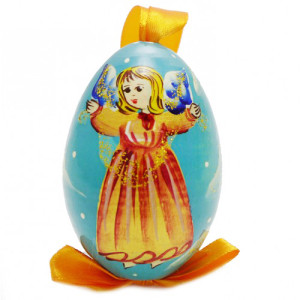 Игрушка на ёлку из дерева "Яйцо" №73E-1