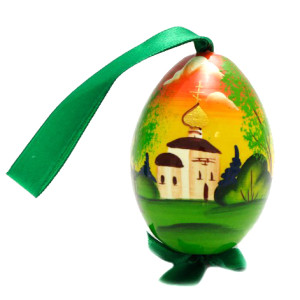 Игрушка на ёлку из дерева "Яйцо" №73E-2