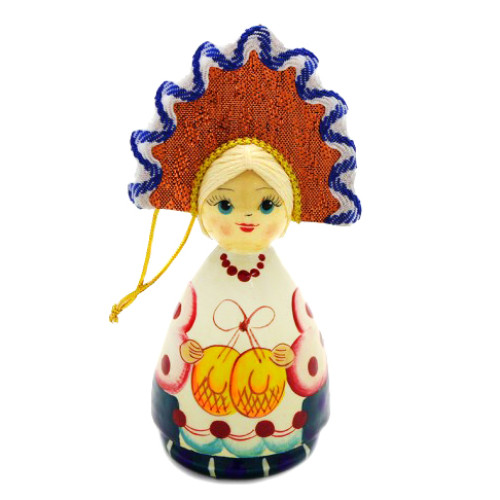 Игрушка на ёлку из дерева "Кукла" №73F