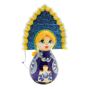 Игрушка на ёлку из дерева "Кукла" №73K