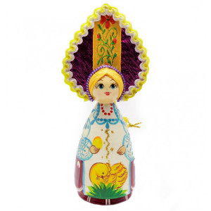 Игрушка на ёлку из дерева "Кукла" №74B