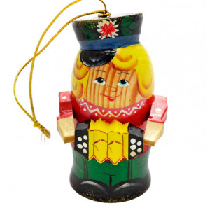 Игрушка на ёлку из дерева "Кукла" №74C