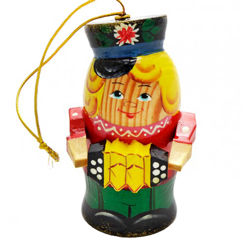 Игрушка на ёлку из дерева "Кукла" №74C