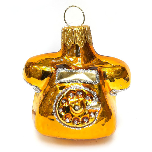 Ёлочная игрушка "Телефон" золотой №F184-7