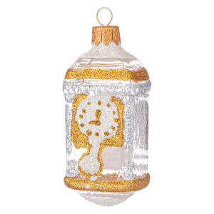 Ёлочная игрушка "Часы-тумба" прозрачная в упаковке №FU-102-2P