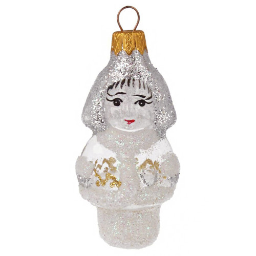 Ёлочная игрушка "Снегурочка внучка" прозрачная в упаковке №FU-384-P