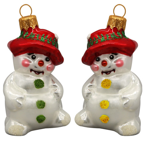 Ёлочная игрушка "Снеговик в шляпе" в упаковке №FU-594