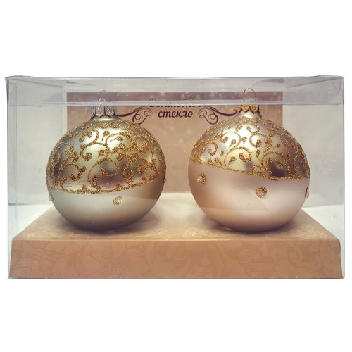 Набор ёлочных Шаров "Жемчужный" из 2 шаров №KN-85-2303