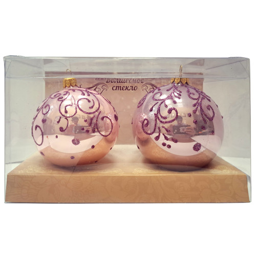 Набор ёлочных Шаров "Морозное украшение" из 2 шаров №KN-85-2309