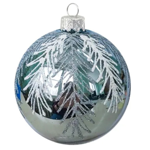 Ёлочная игрушка Шар "Еловая веточка 2" в упаковке №KU-100-214206-2