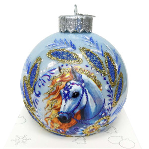 Ёлочная игрушка Шар "Лошадка красивая" в упаковке №KU-100-254037