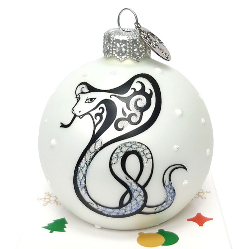 Ёлочная игрушка Шар "Змея контурная" №KU-65-244010
