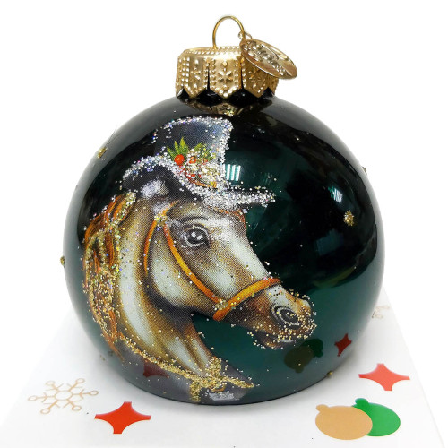 Ёлочная игрушка Шар "Конь джентльмен" в упаковке №KU-80-254042