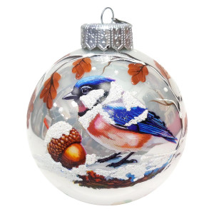 Ёлочная игрушка Шар "Птичка зимняя" в упаковке №KUK-100-254114