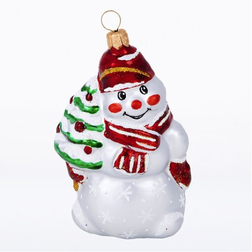 Ёлочная игрушка "Снеговик с елкой" №C1777