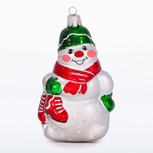 Ёлочная игрушка "Снеговик с коньками" №C1844