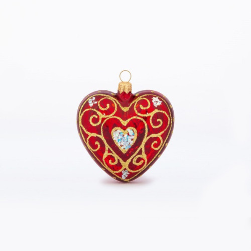 Ёлочная игрушка "Сердечко ажурное" №C1290