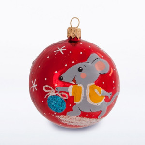 Ёлочная игрушка Шар Мышь "Талисман" №C1068