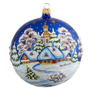 Ёлочная игрушка Шар "Рождественская ночь" №C1506