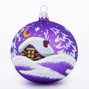 Ёлочная игрушка Шар "Лесная избушка" №C1548