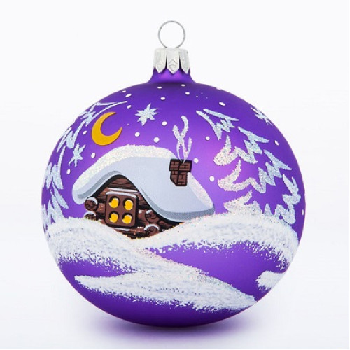 Ёлочная игрушка Шар "Лесная избушка" №C1548