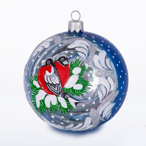 Ёлочная игрушка Шар "Зимняя ветка" №C1569