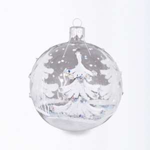Ёлочная игрушка Шар "Снежная ель" №C1834