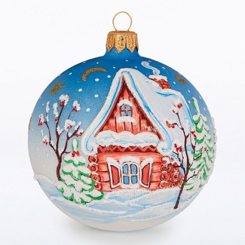 Ёлочная игрушка Шар "Снежный дом" №C1992