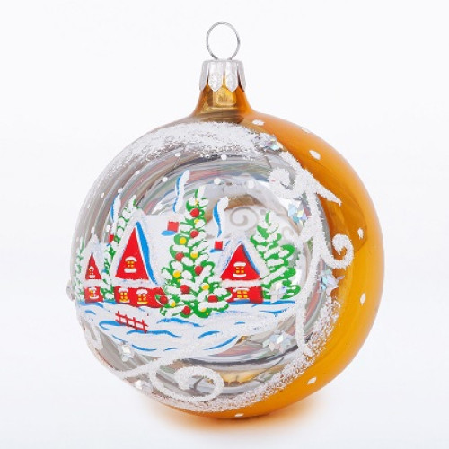 Ёлочная игрушка Шар "Зимний пейзаж" №C2054