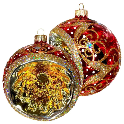 Ёлочная игрушка Шар "Топаз" красный №C2261-1
