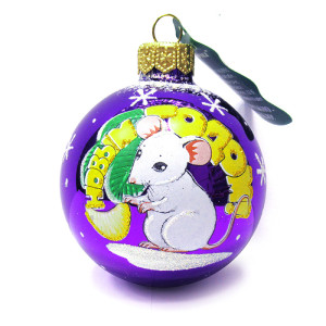 Ёлочная игрушка Шар Мышь "Зодиак" №C29-20