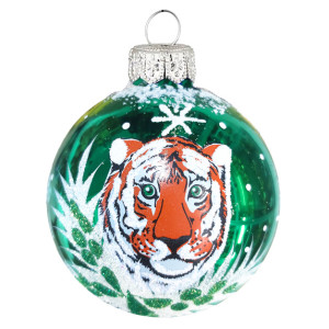 Ёлочная игрушка Шар Зодиак "Тигр" в упаковке №C29-22-UP