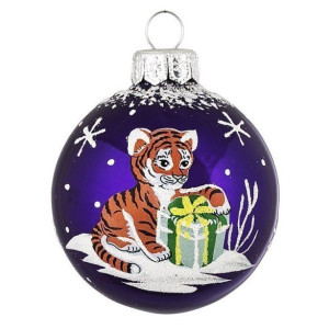 Ёлочная игрушка Шар Зодиак "Тигр" без упаковки №C29-22