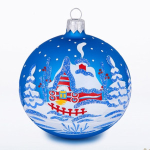 Ёлочная игрушка Шар "Зимовье" №C704